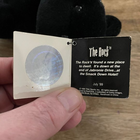 5/$20 WWF Black "The Rock" Attitude Bear Pre-Owned Wrestling WWE - Picture 7 of 9